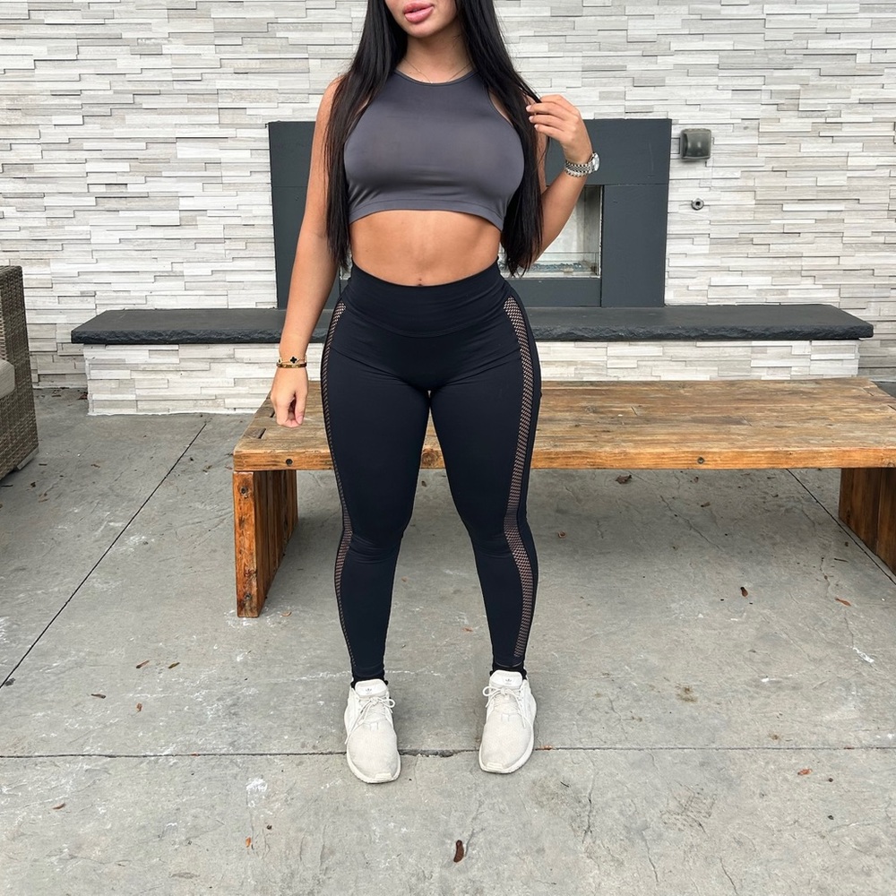 Bombshell Sportswear Black Mesh Panel Leggings